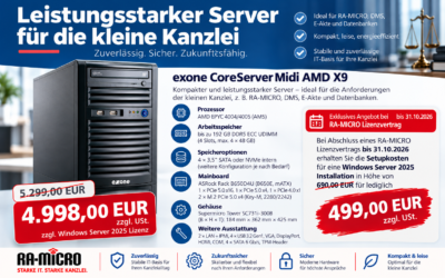 Leistungsstarker Server für die kleine Kanzlei – jetzt zum attraktiven Aktionspreis!